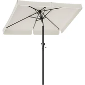 Songmics Balkonski senčnik SONGMICS pravokotni 200 x 150 cm UPF 50+ UV zaščita nagib 30° poliester 180 g/m2 jeklena konstrukcija prašno barvana 6 reber velcro trak za balkon terasa vrt bež