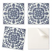 shumee Komplet PVC ploščic z vzorcem za dnevno sobo, samolepilne, cvetlični vzorec z listi, 20x20x20 cm