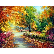 Norimpex - Puzzle Diamantna slika Jesen v parku 30x40cm - 1 - 39 kosov