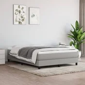 shumee vidaXL Posteljni okvir brez vzmetnice svetlo siv 140x190 cm oblazinjen s blagom