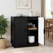 Vidaxl Strani šal VENRAY Črna 66 x 33 x 77,5 cm Inženirski les