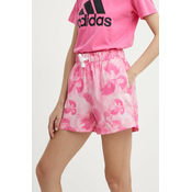 Kratke hlače adidas ženske, roza barva, IS4253