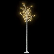 Vidaxl Božično drevesce z 200 LED lučkami 2,2 m toplo belo vrba