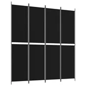 Vidaxl Paravan 4-delni 200x220 cm črno blago