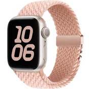 GS Pleten najlonski pašček z zaponko za Apple Watch 1/2/3/4/5/6/7/8/9/10/11/SE Ultra 1/2/3 42/44/45/46/49 mm - roza