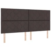 Vidaxl Vzglavje Temno rjava 200 cm blago