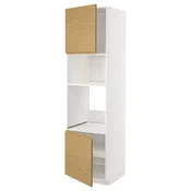 METOD Visoki element za ugradne uredaje, bela/Voxtorp im. hrastovine, 60x60x220 cm