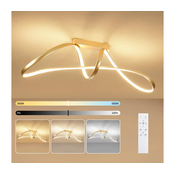 Brilagi-LED Prigušiva plafonska svetiljka TWISTER LED/60W/230V 3000-6000K zlatna + daljinski upravljac