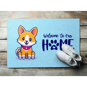 tulup.si Predpražnik s potiskom Welcome to our home Pes 90x60 cm