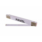 STREFA Zložljivi merilni trak Pavel, Profi, bel, lesen, dolžina 2M/pakiranje 1 kos