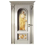 Casa Padrino luxury baroque apartment door antique white/multicolored 141 cm - Made in Italy
