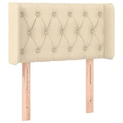 Vidaxl Vzglavje z ušesi krem 83x16x78/88 cm blago