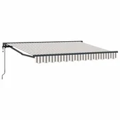 Vidaxl Vlečna tenda Svetlo siva in bela. 5 x 3 m Poliester in aluminij