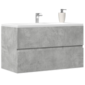 Ormaric za umivaonik boja betona 90x38,5x45cm konstruirano drvo