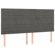 Vidaxl Vzglavje postelje temno sivo 160x5x118/128 cm žamet
