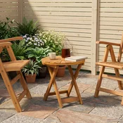 vidaXL Bistro miza Naravna O45 x 45 cm Masiven les akacije