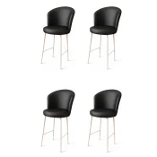 Hanah Home Set barskih stolica Uras, 4 komada, Crno-beli