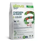 Alleva Holistic PIŠČANEC & RACA, aloe vera in ginseng za ODRASLE MAČKE 400g