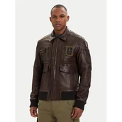 Aeronautica Militare Usnjena jakna 261PN5058U100839 Rjava Regular Fit