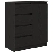 Vidaxl Komoda s predali črna hrast 71x35x84 cm inženirski les