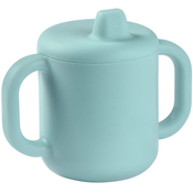 Hrnček pre bábätká Silicone Learning Cup Blue Beaba s vrchnákom na učenie sa piť od 8 mes modrý BE913524