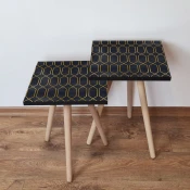 Hanah Home 2SHP154 Pomocni stocic, 2 komada, Teget