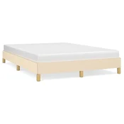 Vidaxl Posteljni okvir brez vzmetnice krem 140x190 cm blago
