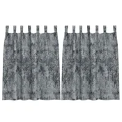 Vidaxl Velvete zavese z zavesami 2 szt. Srebrno siva 140 x 140 cm Žamet