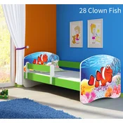 Djecji krevet ACMA s motivom, bocna zelena 160x80 cm 28 Clown Fish