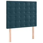 Vidaxl Vzglavje postelje temno modro 80x5x118/128 cm žametno