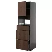 METOD / KNIVSHULT Visoki element za ugradne uredaje, Crnosiva/Sinarp smeda, 60x60x200 cm