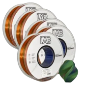 Professional Lab 5x Silk PLA Trojna Barva oranžna modra zelena filament 1.75mm - Professional Lab Sijajni Filament za 3D Tisk (1kg Kolut)