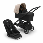 Bugaboo Dragonfly s košaro - BLACK/MIDNIGHT BLACK - DESERT TAUPE