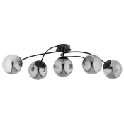 Mitea M11101-5 plafonski luster sa 5 dimljenih kugli, crni, 5xE27