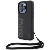 Bmw Etui BMW Signature Leather Wordmark Cord za iPhone 15 Pro Max - črno