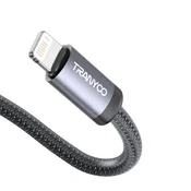 TRANYOO USB Data kabl T-S20I ojacan metalni USB na Lightning 1m CRNI