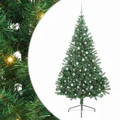 Vidaxl Umjetna preddekorirana božićna jelka Zelena 240 cm PVC