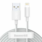(2-pack) Polnilni in podatkovni USB-A v Lightning kabel Baseus TZCALZJ-02 - 480Mbps - 1.5m - white