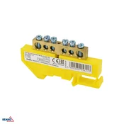 Schelinger svorkovnica na DIN lištu 35 mm, 125 A, 500 V, 1 modul, rumena BM-A18-TBI-8X12-06P-ZO