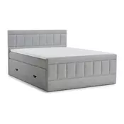 Siva boxspring postelja s prostorom za shranjevanje 200x200 cm Caya – Maison de Reve