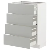 METOD / MAXIMERA Podni element 4 fronta/4 fioke, bela/Havstorp svetlosiva, 60x37 cm