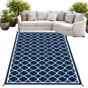 shumee Vodoodporna zunanja preproga za teraso 120x180 CM temno modra [DYWAN17]