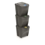 Prosperplast Koš za odpadke SORTIBOX 3 x 25 l siva