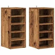Vidaxl Omarica za umivalnik 2 kosa starinski les 32x35x70 cm inž. les