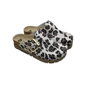 Niland Ženske anatomske kožne klompe, Leopard print, Bele