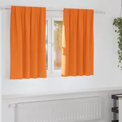 vidaXL Zavese z zavesami 2 pcs Svetlo oranžna 140 x 140 cm Poliester