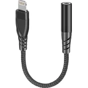 Črni Lightning na 3,5mm (ženski) Sturdo tekstilni adapter