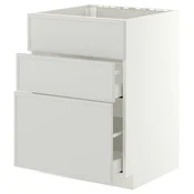 METOD / MAXIMERA Pod.element sudop. i 3front/2fioke, bela/Aspudden svetlosiva, 60x60 cm