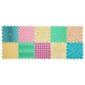 Ortek Masažna podloga Puzzle Mix Pastel 10 elementov