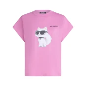 Karl Lagerfeld Majica nude/eozin/črna/bela